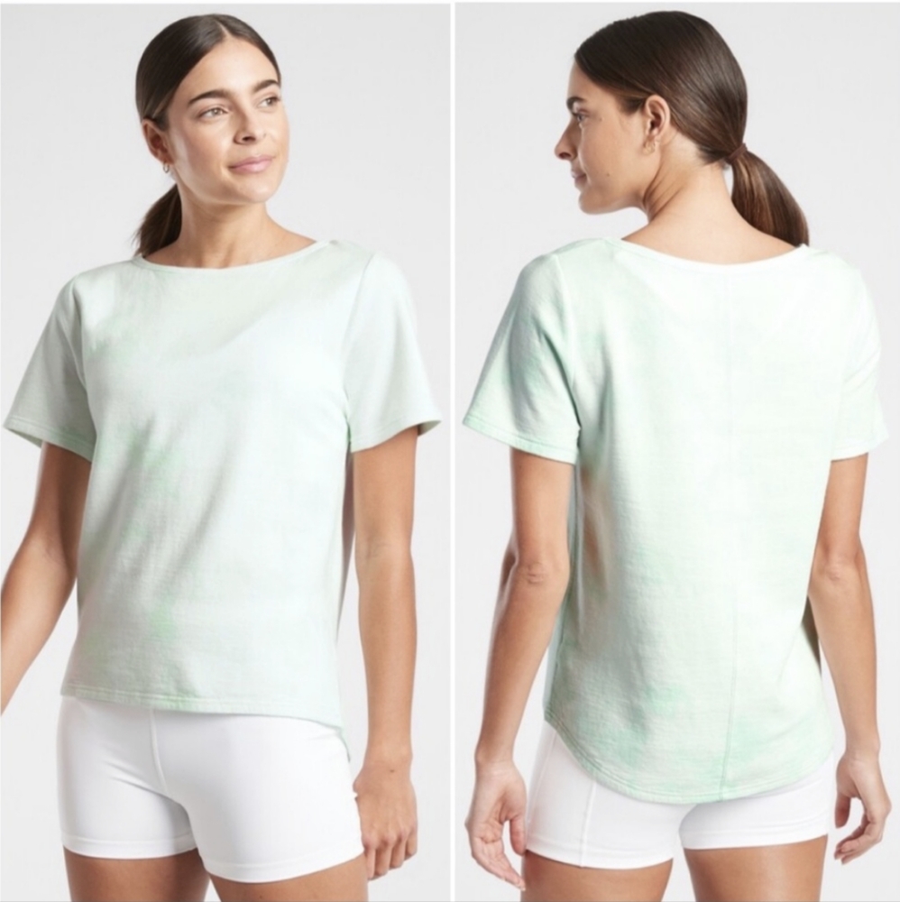 Athleta Sundown Boatneck Tie Dye Tee